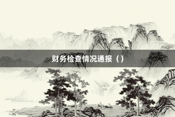 财务检查情况通报（）